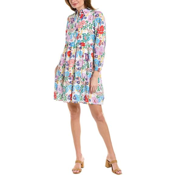 Ro's Garden Romy Dress Size XS Fantasia Floral White Blue Pink Mini - Picture 3 of 14